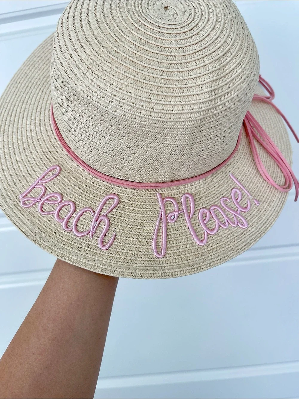 Kids Straw Sun Hat with Pink Floral Bow